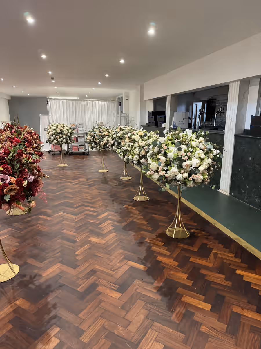 Artificial floral arrangements prepared for treatment